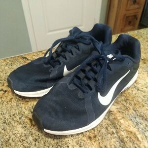 Nike Mens Downshifter 8 AQ2269-400 Blue White Running Shoes Lace Up Size 8.5